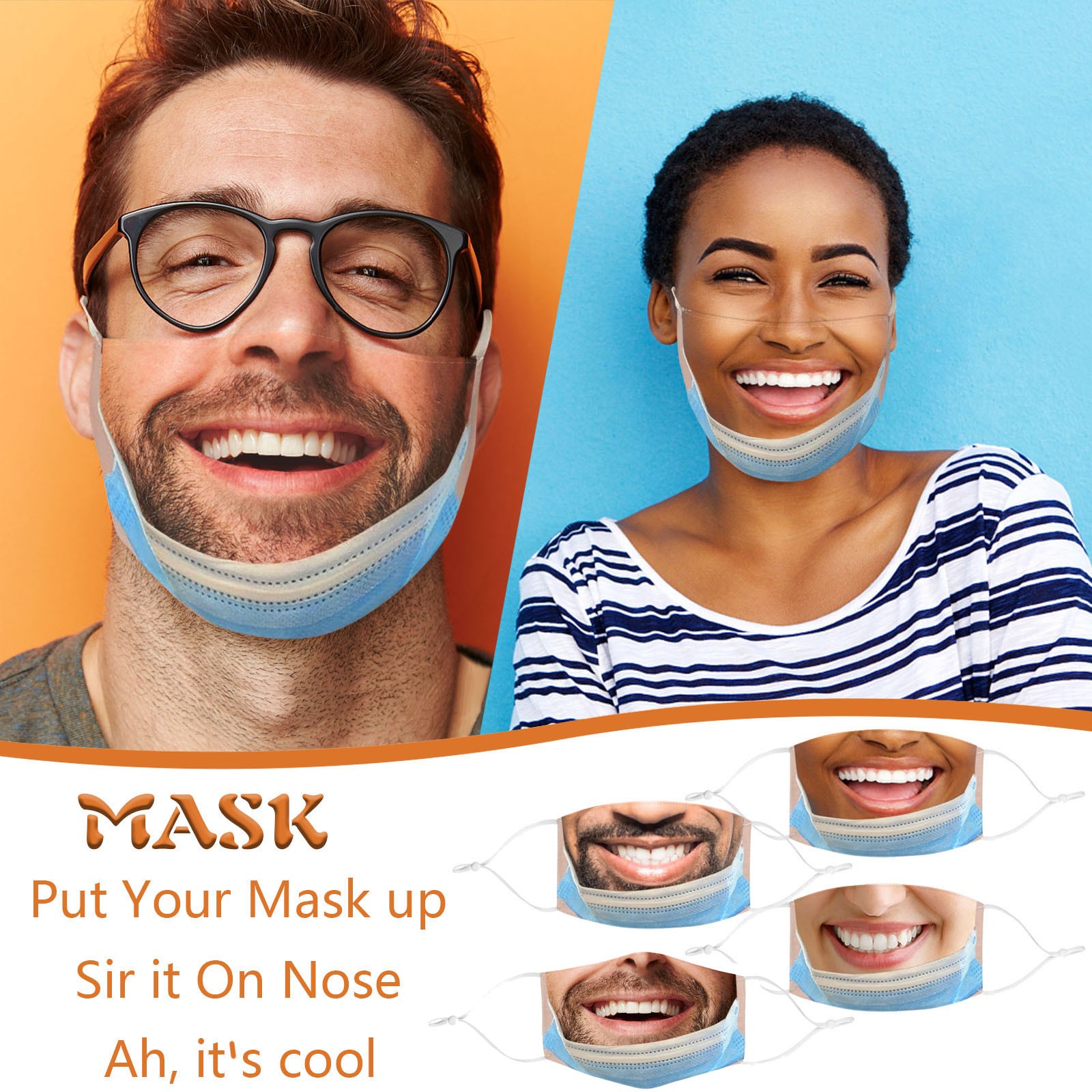 Cloth Face Mask Washable - Забавная маска для рта для взрослых,